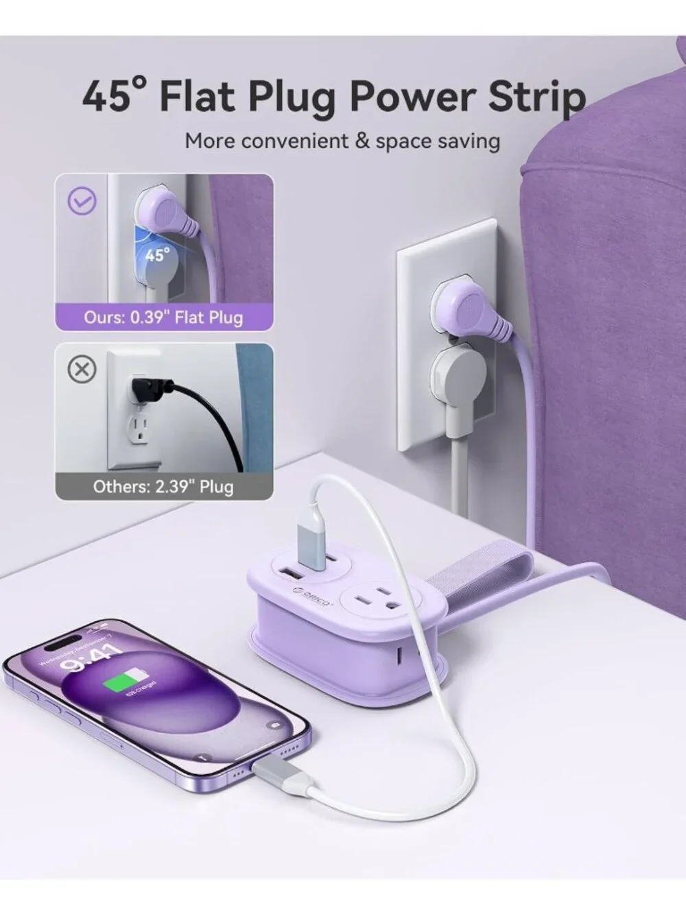 Travel Power Strip, 5-in-1 Extension Cord, Cruise Approved, Compact & Portable